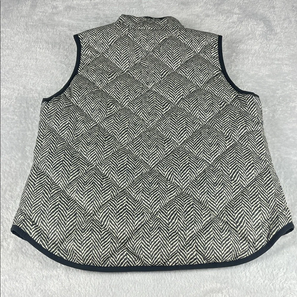 J.‎ Crew Women's Small Black and White Herringbone Full Zip Vest & Front Pockets